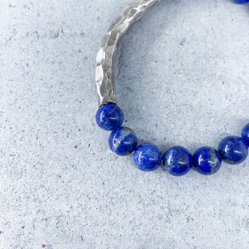 ::宇宙高歌:: 青金石 纯银弹性手链(可维修店家) - 手链/手环 - 纯银 蓝色