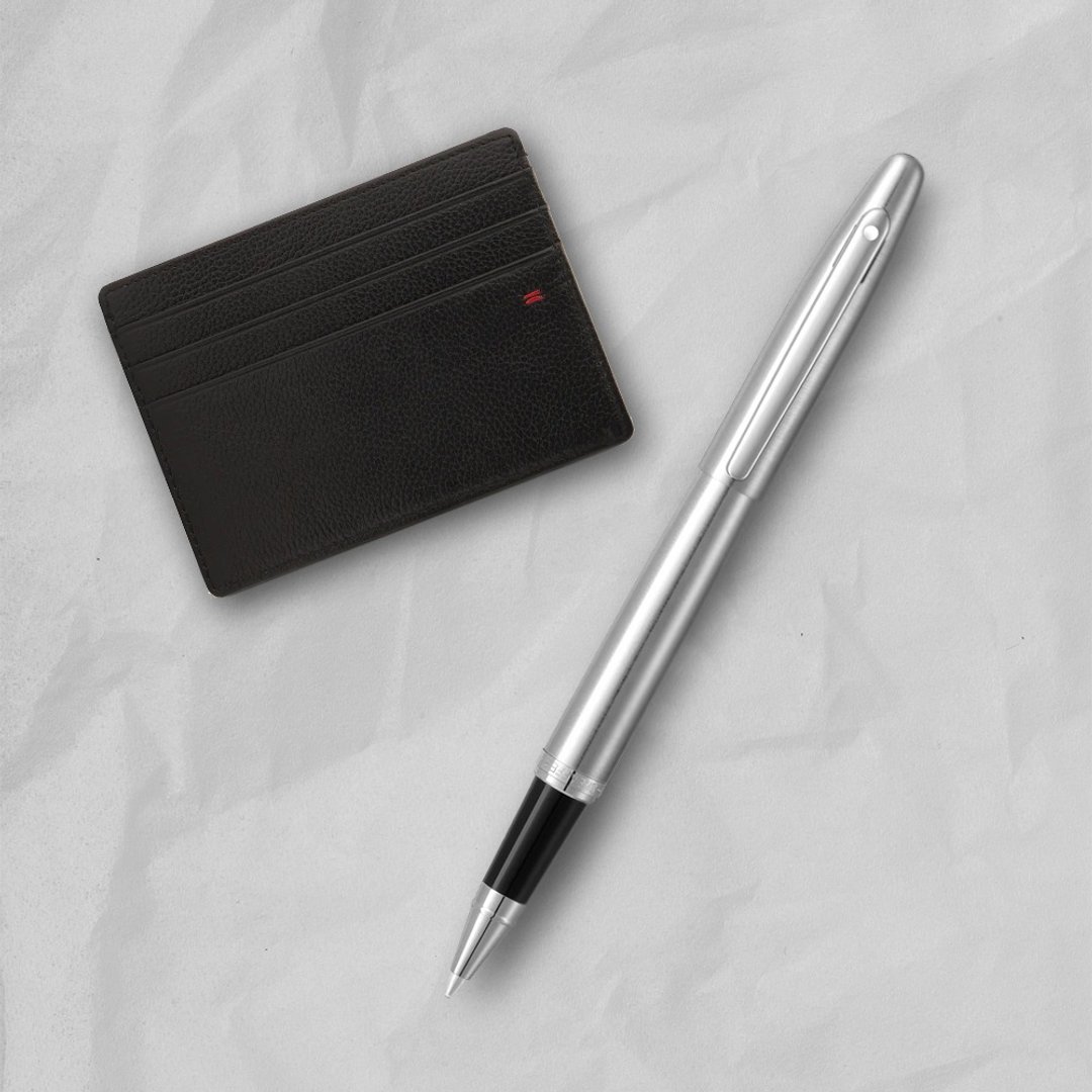 【SHEAFFER】VFM 系列银钢珠笔 + 经典卡夹礼盒 免费刻字 - 钢珠笔 - 其他金属 银色