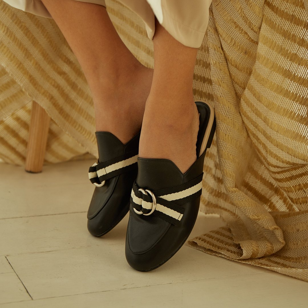 Morning Mules - Black - 女款休闲鞋 - 真皮 黑色