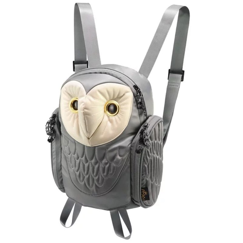 Morn Creations 正版仓鸮后背包 S 灰 (BO-106-GY) - 后背包/双肩包 - 其他材质 灰色