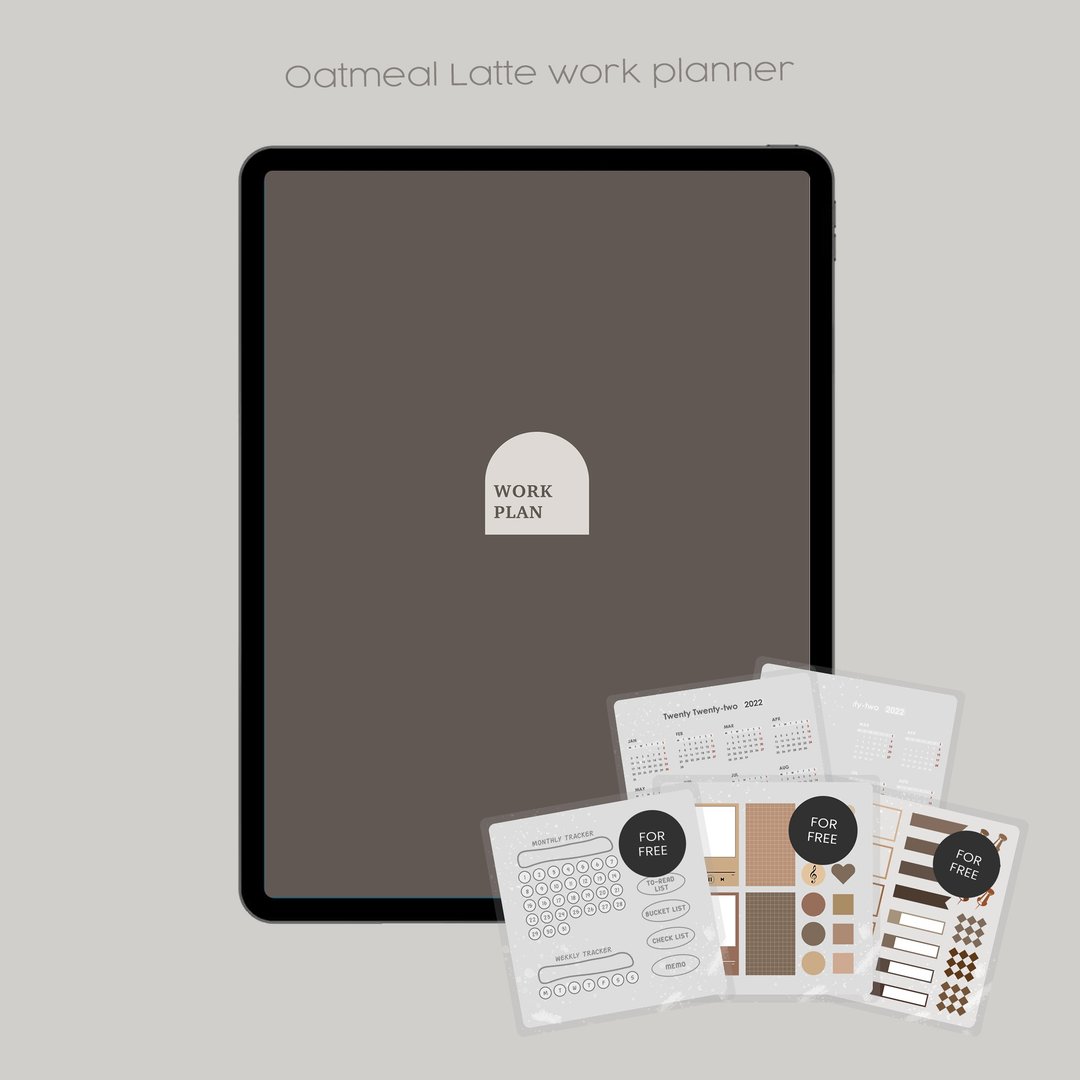 工作计划【燕麦拿铁】/ iPad planner / Goodnotes模板 - 电子手帐及素材 - 其他材质 