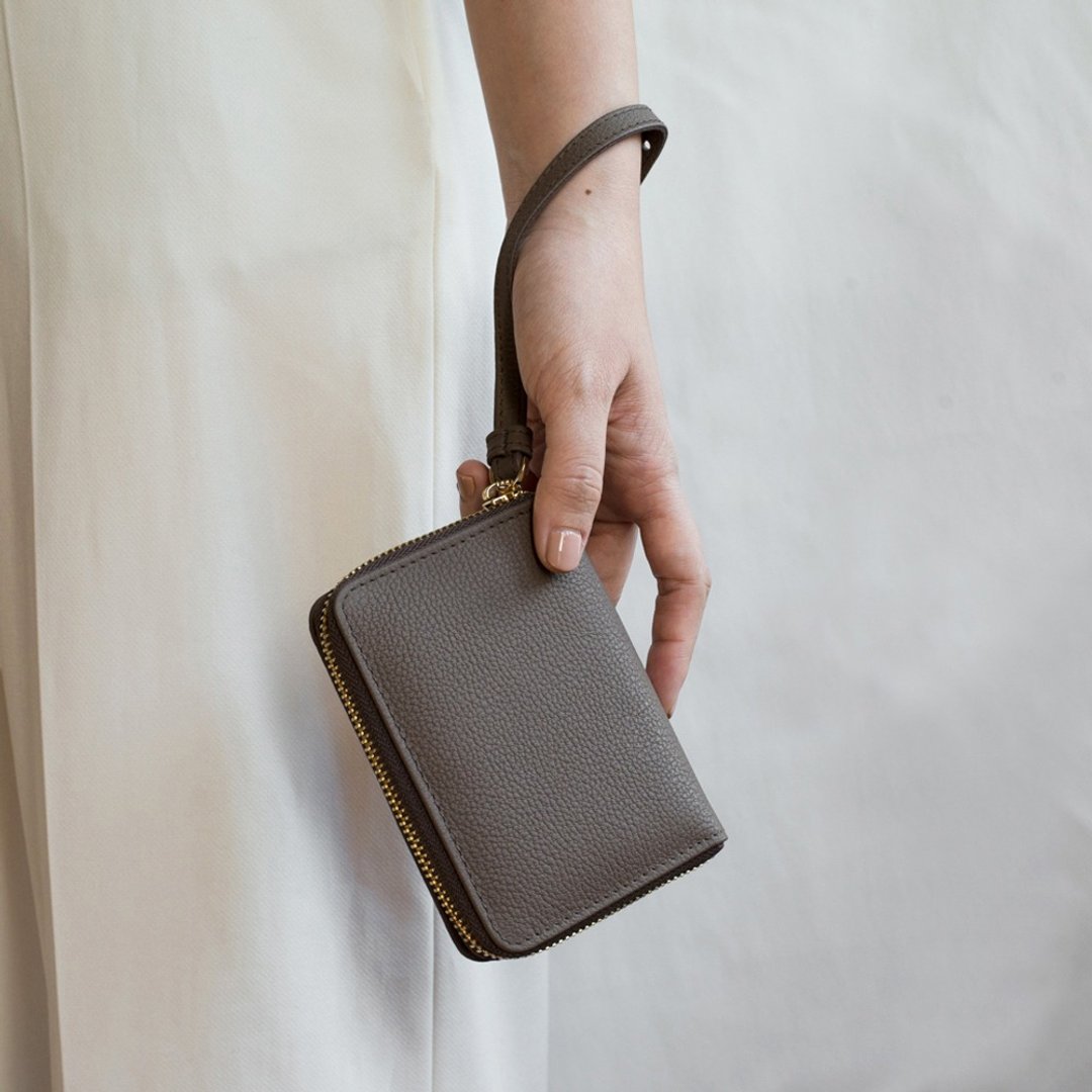TWINS leather wallet in Deep taupe - 皮夹/钱包 - 真皮 咖啡色