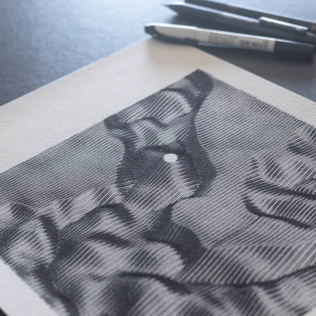 Terrain#1-1 | Pen Plotter Art - 海报/装饰画/版画 - 纸 
