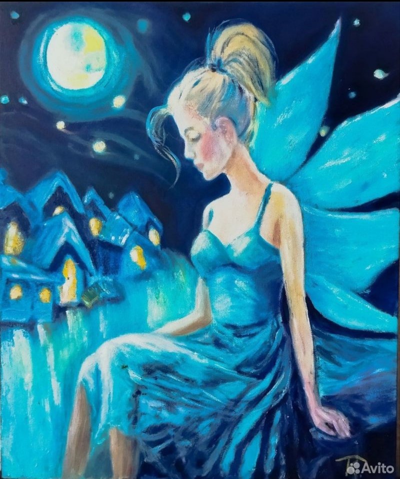 担架上油画 60x50 厘米 - 海报/装饰画/版画 - 棉．麻 蓝色