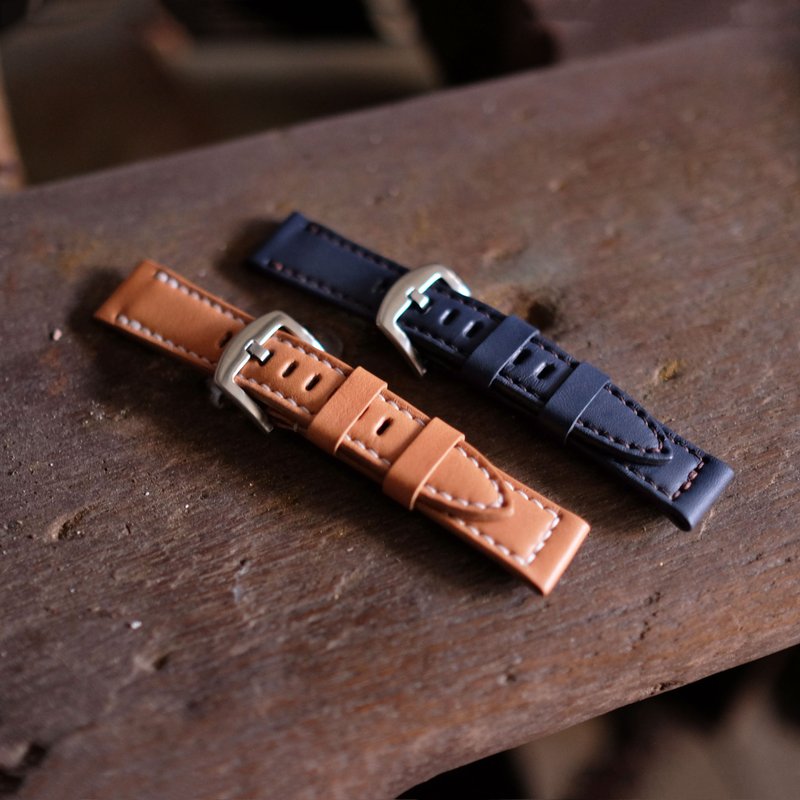 Apple Watch 皮革表带 | 手缝皮革完成品 | BSP158 - 表带 - 真皮 蓝色
