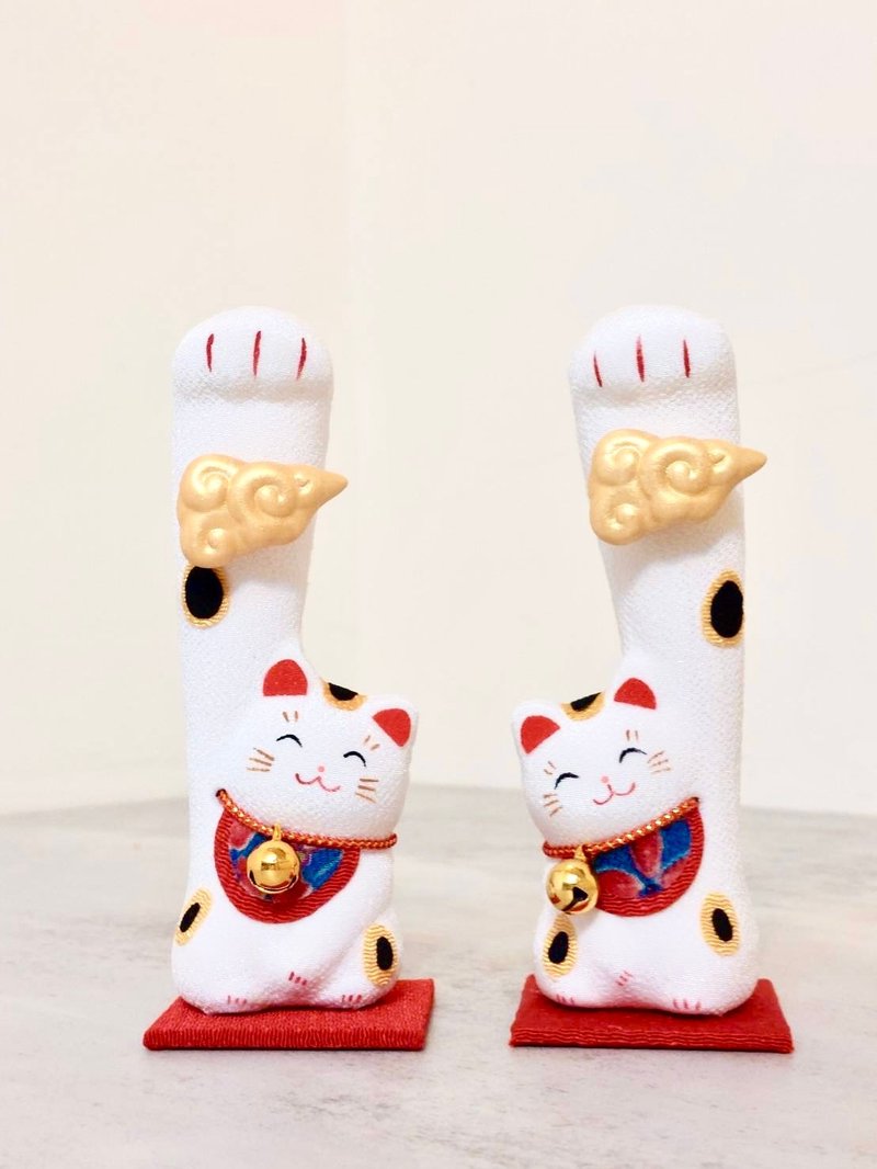 日本【RYUKODO】授权-祥云开运招财猫(对)|开学|结婚|文具|运动 - 摆饰 - 陶 