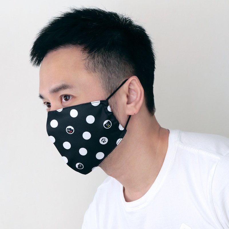 好友点点 两用型立体口罩套 / 可置滤材 - 口罩 - 棉 黑色