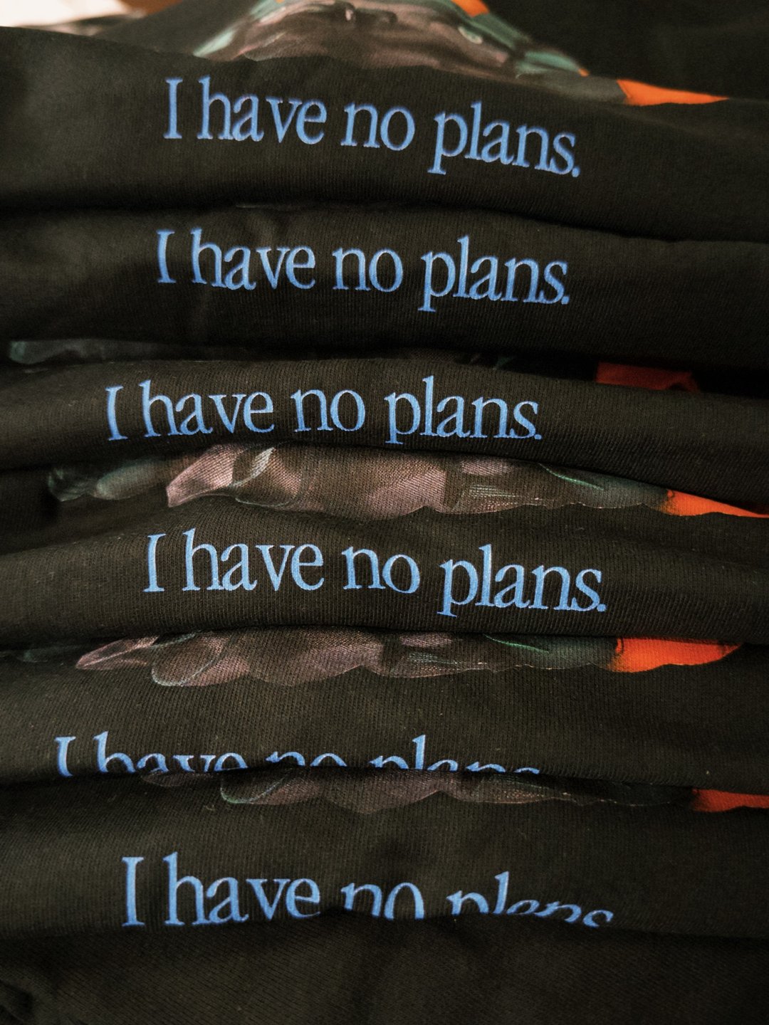 i have no plans 黑 - 中性连帽卫衣/T 恤 - 棉 