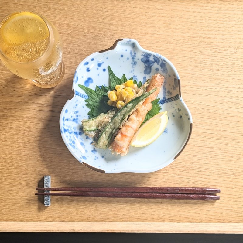 古董染色下野久子烤盘 - 浅碟/小碟子 - 陶 