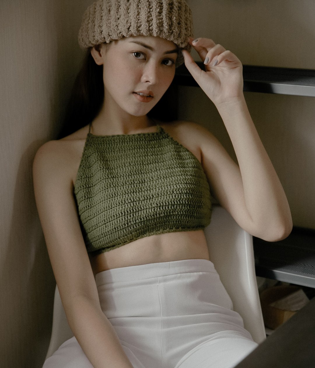 Halter Top - 女装上衣 - 纸 绿色