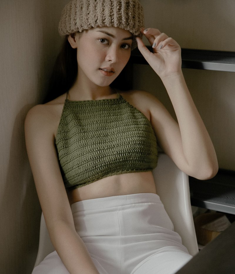 Halter Top - 女装上衣 - 纸 绿色