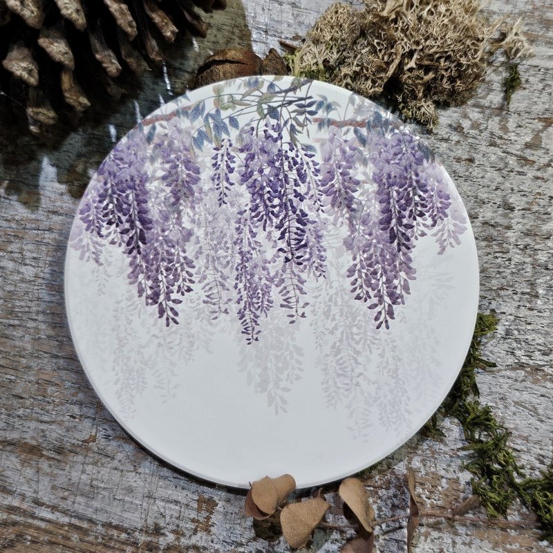 莺歌陶瓷杯垫 HC1111 紫藤 现货 - 杯垫 - 陶 