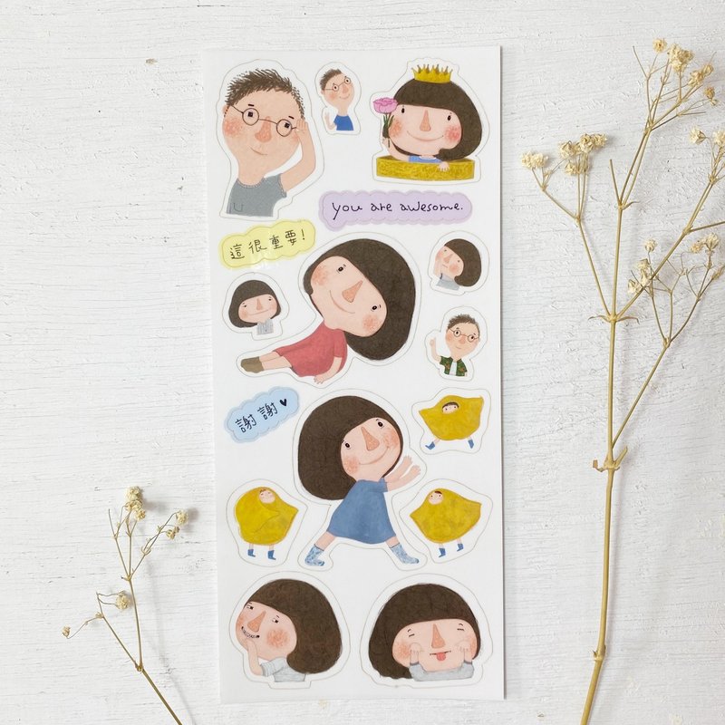 一起来贴贴/透明防水贴纸/Dolly9.0 x 老朋友(B款) - 贴纸 - 纸 多色