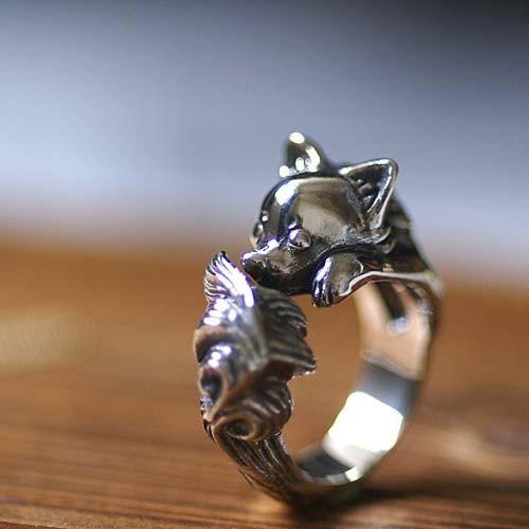 Longhair Chihuahua ring - 戒指 - 其他金属 银色