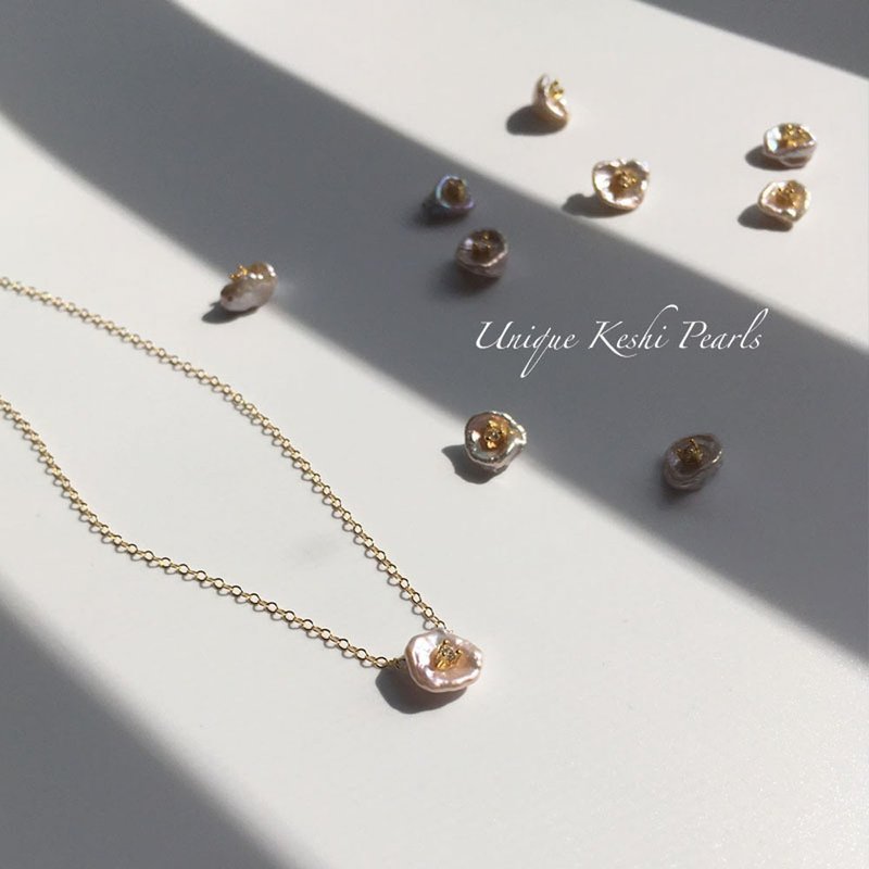 K14gf Keshi Pearl Necklace - 项链 - 珍珠 白色