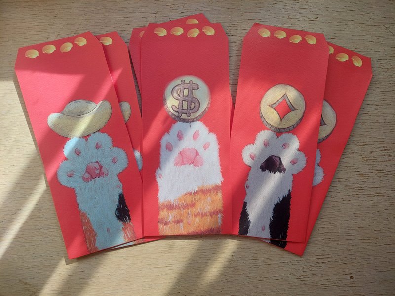 2026马年加大红包组。手上有钱。猫 - 红包/春联 - 纸 红色