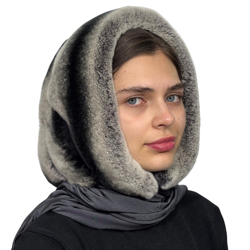 女款兔毛围巾 冬季俄罗斯毛帽 奢华毛皮披肩 兔毛帽子 - 丝巾 - 其他材质 多色