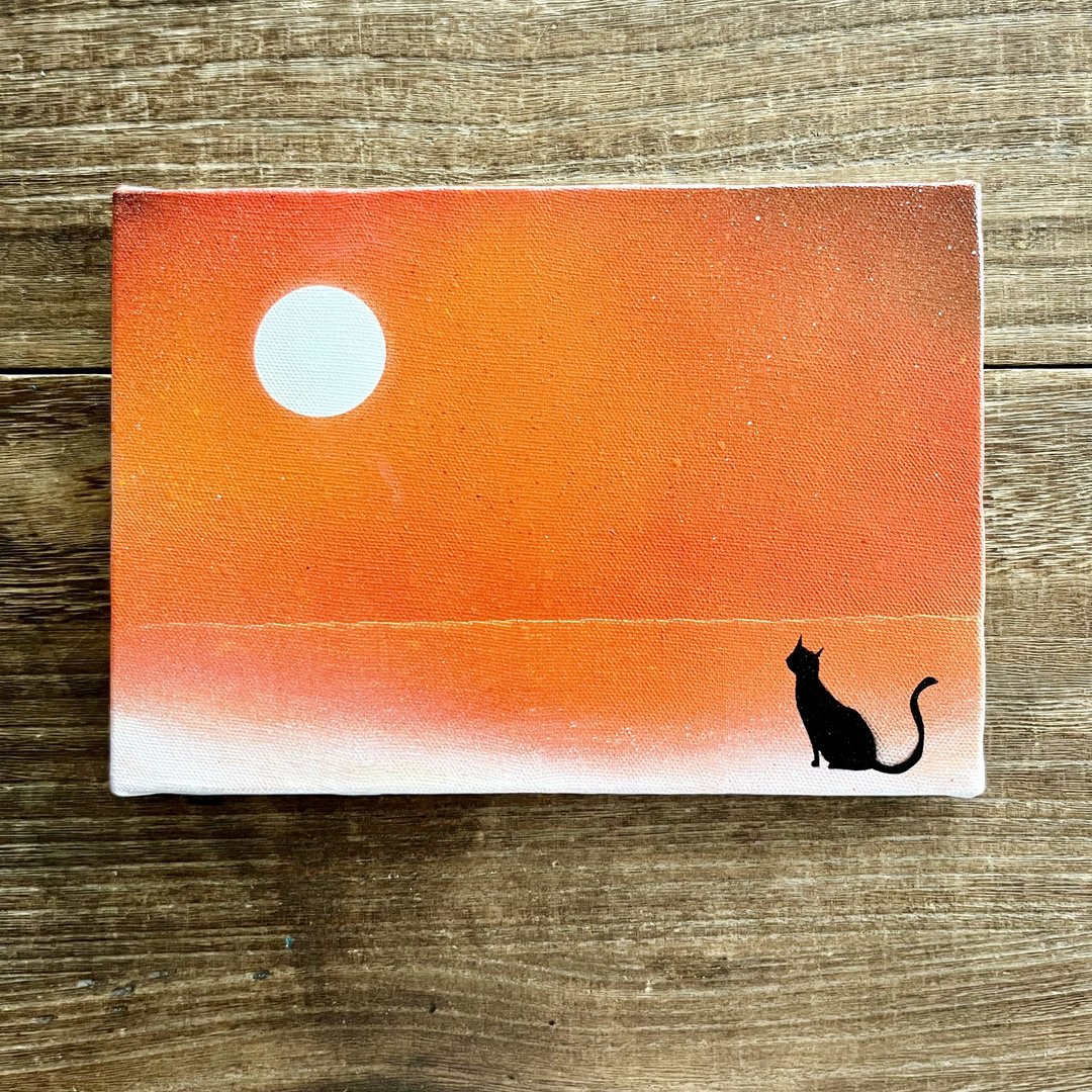 Red sunset canvas panel landscape painting - 海报/装饰画/版画 - 棉 红色