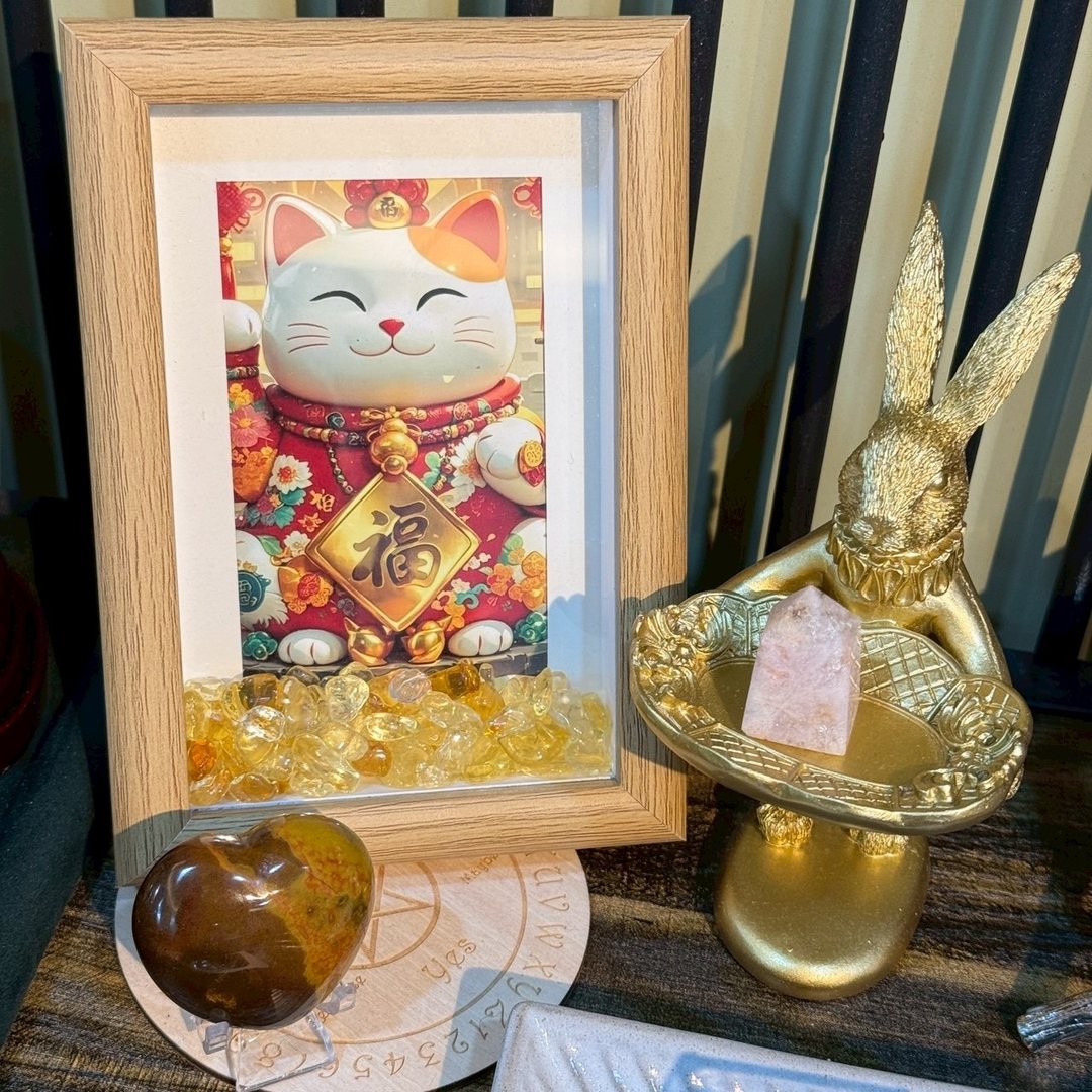 招财猫能量聚宝盆画 - 海报/装饰画/版画 - 水晶 