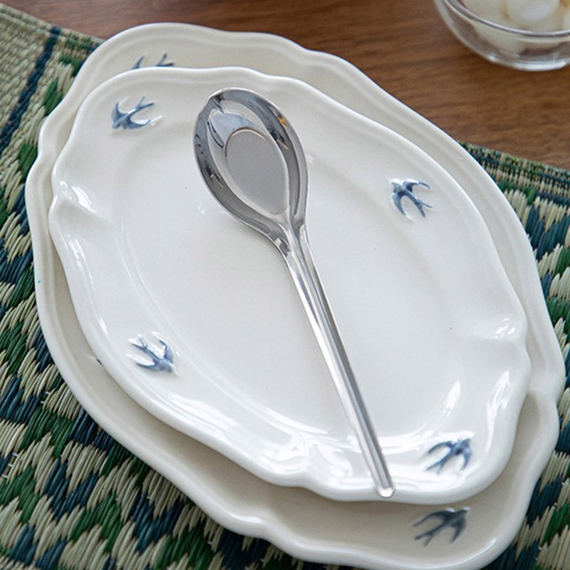 日本霜山 304不锈钢长柄元宝勺/酱料匙/调羹/餐匙-3入 - 餐刀/叉/匙组合 - 不锈钢 银色