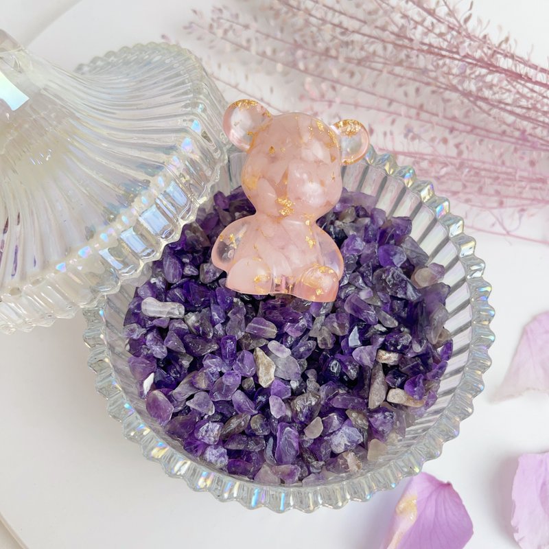 净化消磁/粉晶金箔小熊/水晶净化盒 - 摆饰 - 水晶 