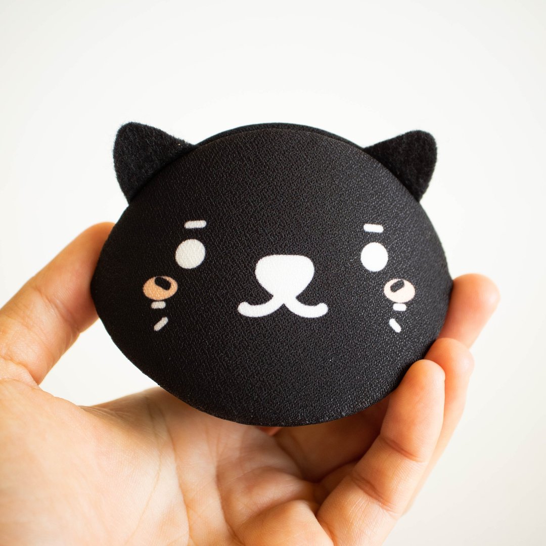Black cat accessories case. Japanese style bag.Unique gift - 化妆包/杂物包 - 棉 黑色