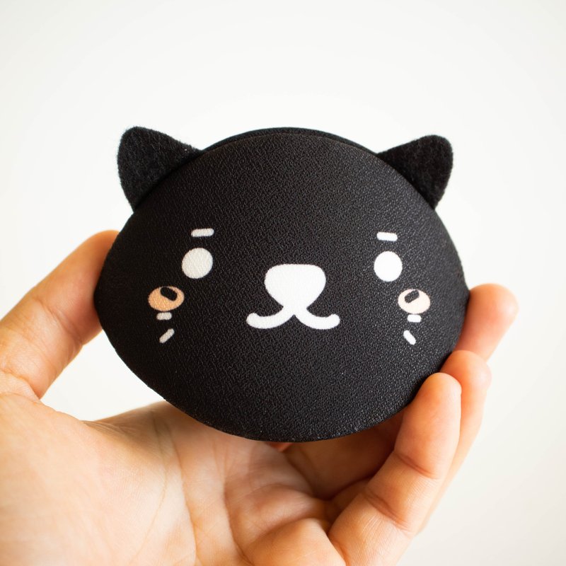 Black cat accessories case. Japanese style bag.Unique gift - 化妆包/杂物包 - 棉．麻 黑色