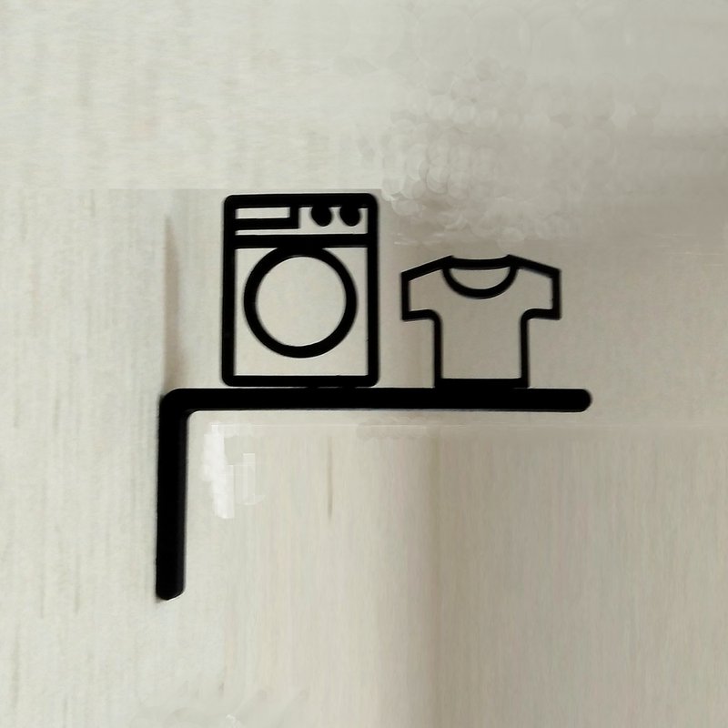 ランドリールームサイン - 墙贴/壁贴 - 塑料 黑色