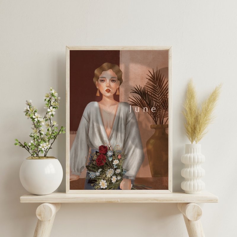 Luluise【June 6月朱妮】A3/A4海报 水彩纸(不含相框) - 海报/装饰画/版画 - 纸 多色