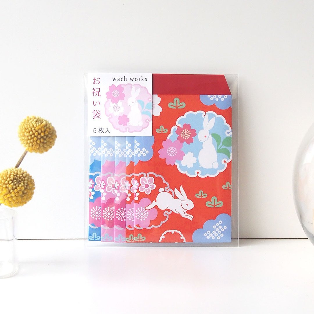 红包袋 樱花兔 5入组 - 红包/春联 - 纸 红色