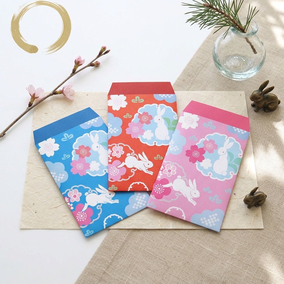 红包袋 樱花兔 5入组 - 红包/春联 - 纸 红色
