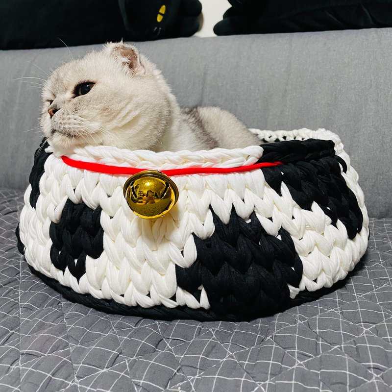 编织猫窝  宠物窝 乳牛 猫奴 牛年限定 - 床垫/笼子 - 棉．麻 