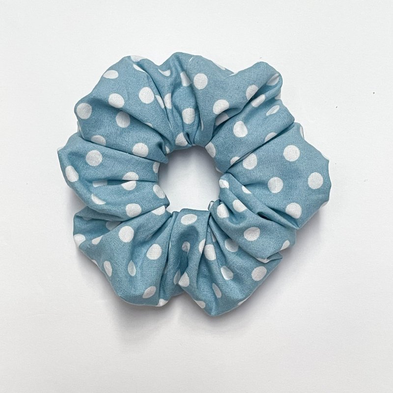发圈-天蓝白点 - 发饰 - 棉．麻 蓝色