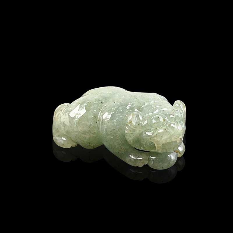【虎虎生风】冰种翡翠老虎项链摆饰 | 天然缅甸玉翡翠A货 | 送礼 - 项链 - 玉石 绿色