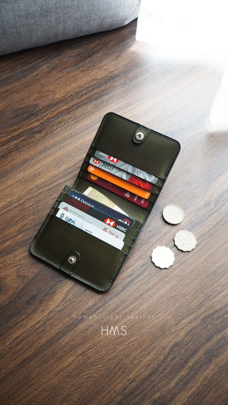 意大利植鞣皮革小银包 - 皮夹/钱包 - 真皮 蓝色