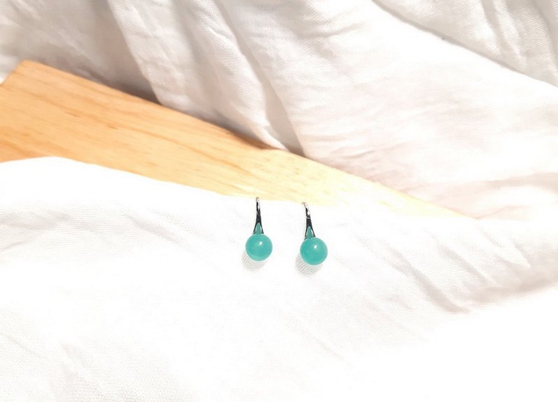 柚子林琉璃 - 高跟鞋 - 冰露 - 琉璃耳环 / 925纯银 - 耳环/耳夹 - 琉璃 蓝色