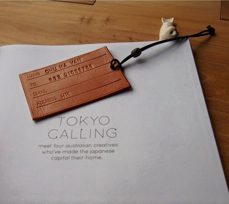 手工制作 植鞣皮制 行理牌 (连刻姓名，电话，简短地址) - 行李吊牌 - 真皮 