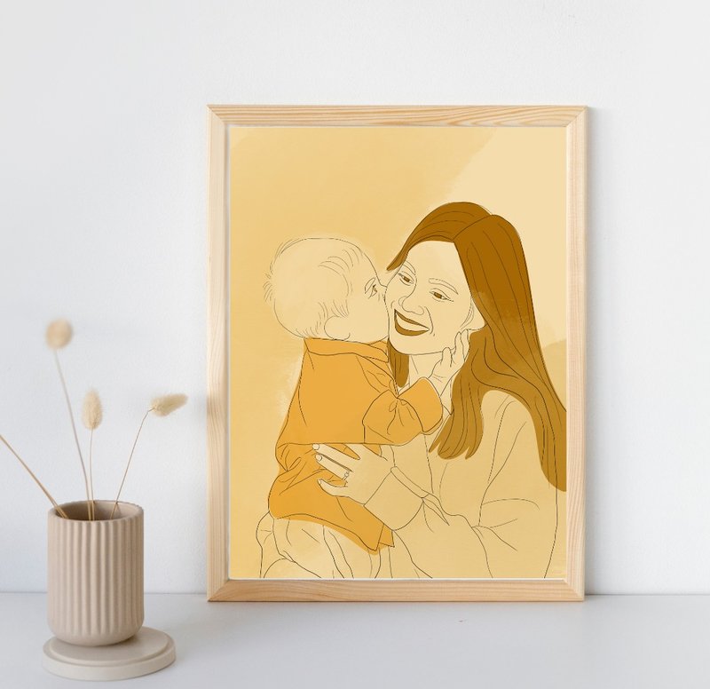 清新水彩风-似颜绘 - 电子手绘真人画像/绘画/插画 - 其他材质 