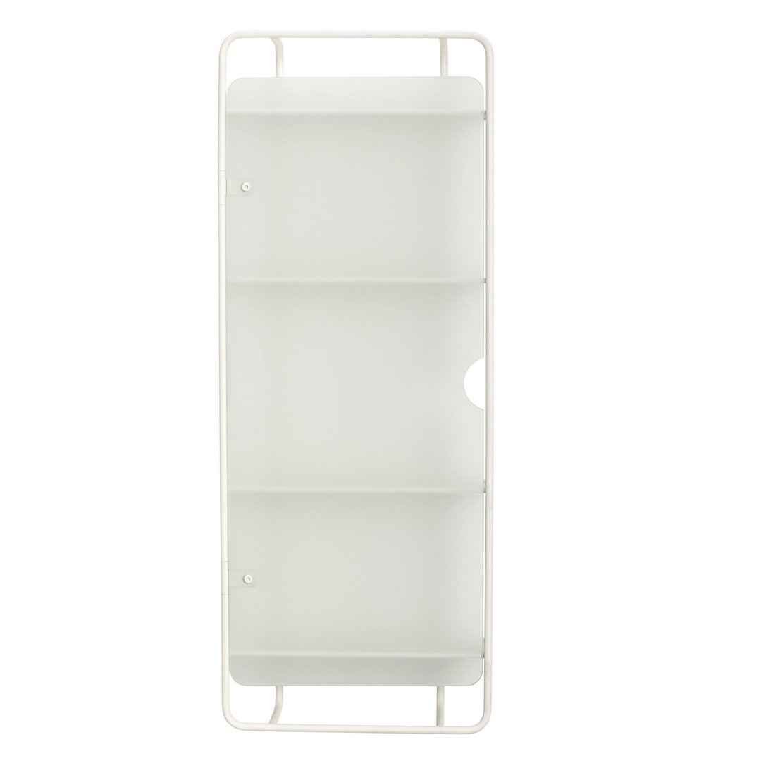【Hübsch】－020905 北欧风玻璃面板白色储物架 - 卫浴用品 - 其他金属 白色