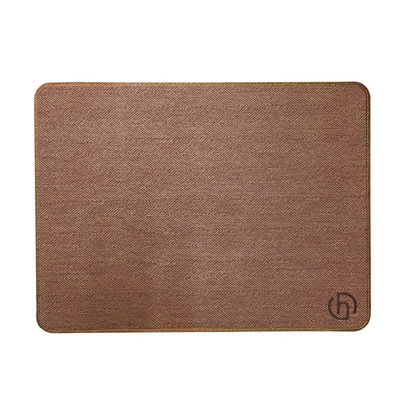 Classic 经典皮革鼠垫/MINI桌垫 - 稻穗纹咖啡 (40x30cm) - 鼠标垫 - 其他材质 