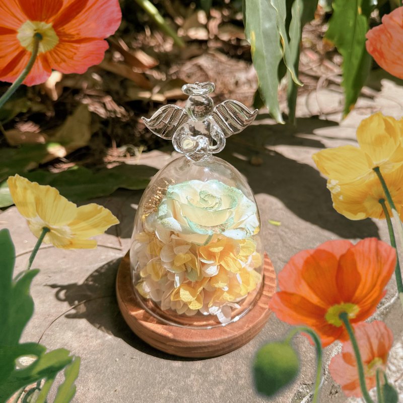 小天使春意荡漾绣球永生玫瑰花盅/花礼/生日礼/乔迁 - 干燥花/捧花 - 植物．花 多色