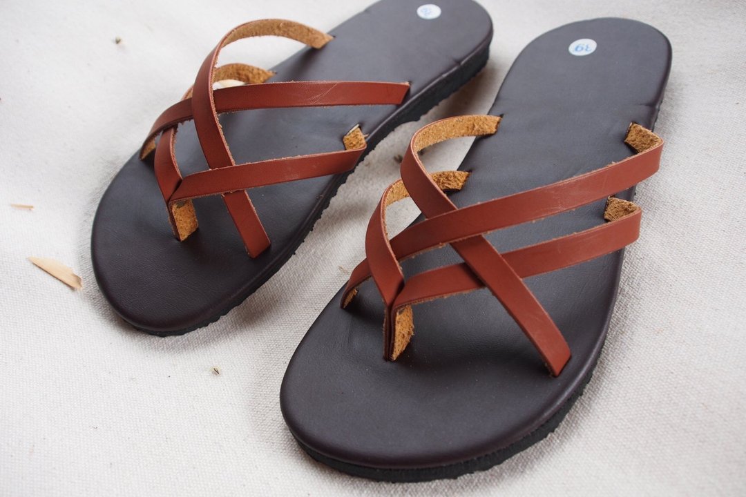 Simple Leather Shoe Ethnic Brown Sandal Boho Summer Sandal Soft Shoe Minimal - 其他女款皮鞋 - 人造皮革 咖啡色