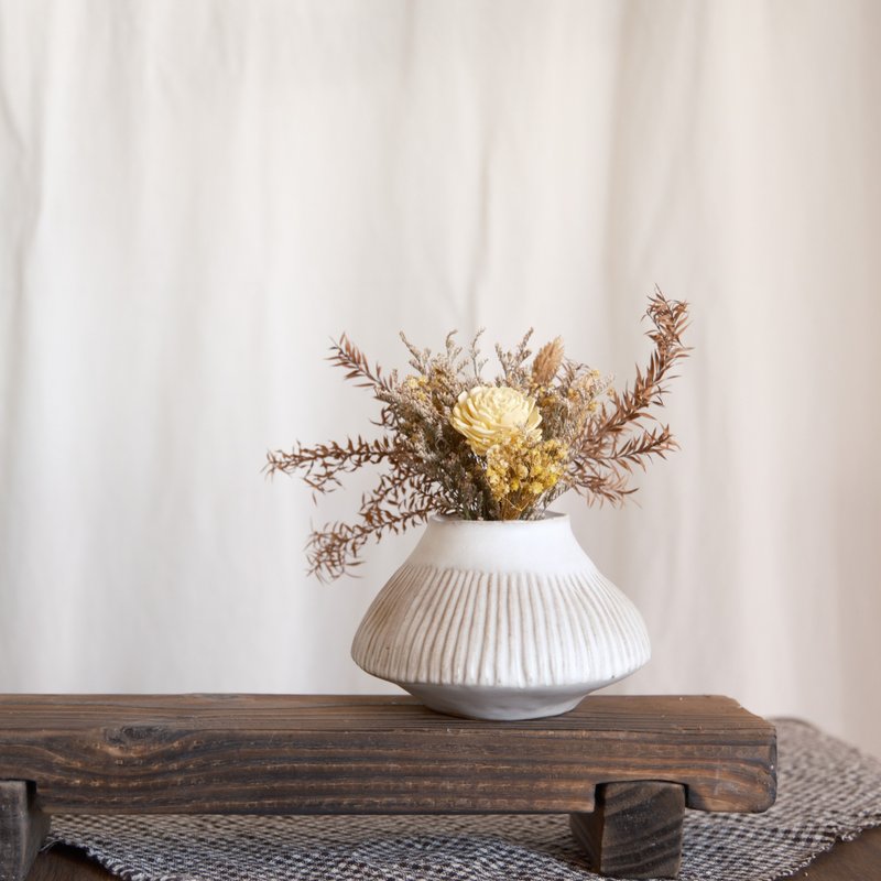 手捏陶器/花瓶/摆件 - 花瓶/陶器 - 陶 白色