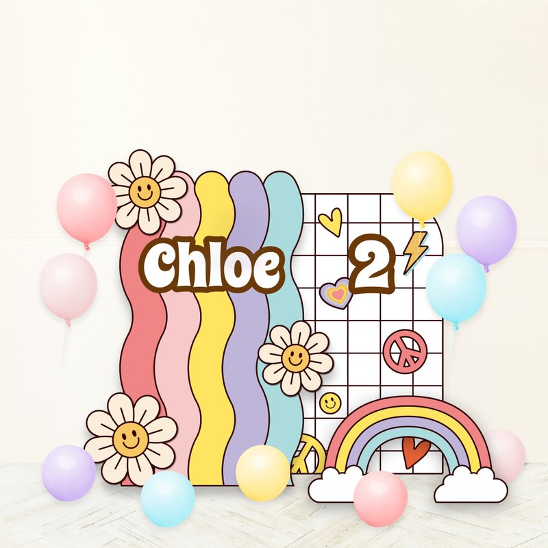 【定制】花花彩虹迷你背板 | 派对 | 生日 | 纪念日 | 布置 - 其他 - 其他材质 多色