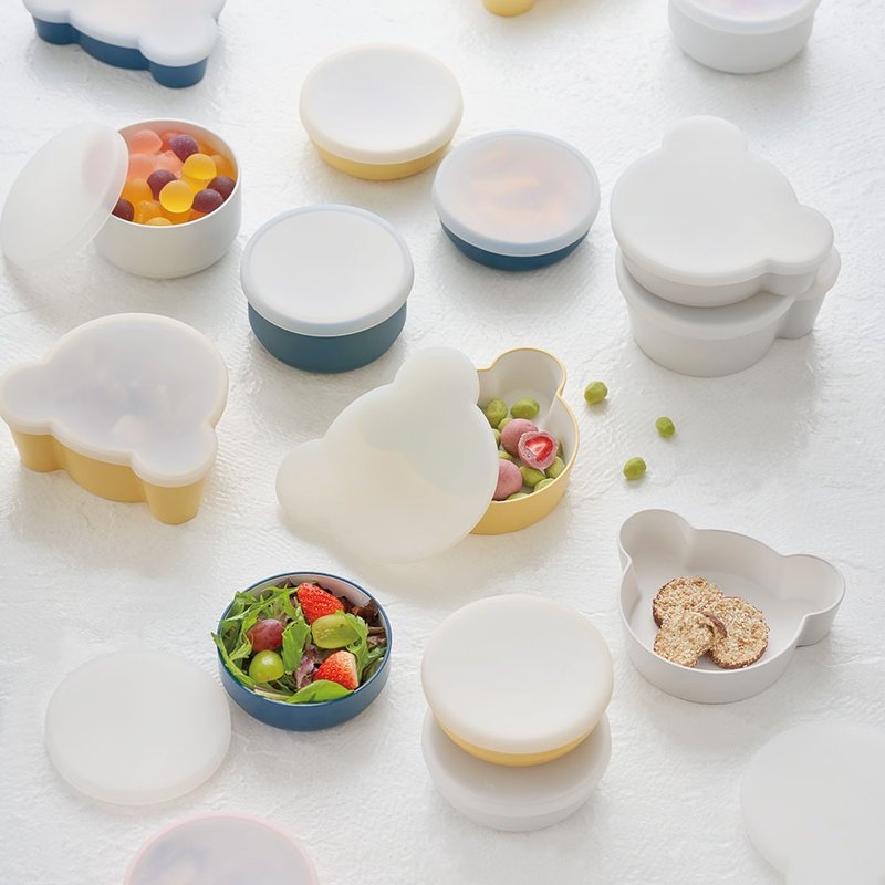 【Tak】Kids Dish 小熊浅碗/碗盖组合 (四色可选) - 儿童餐具/餐盘 - 树脂 多色