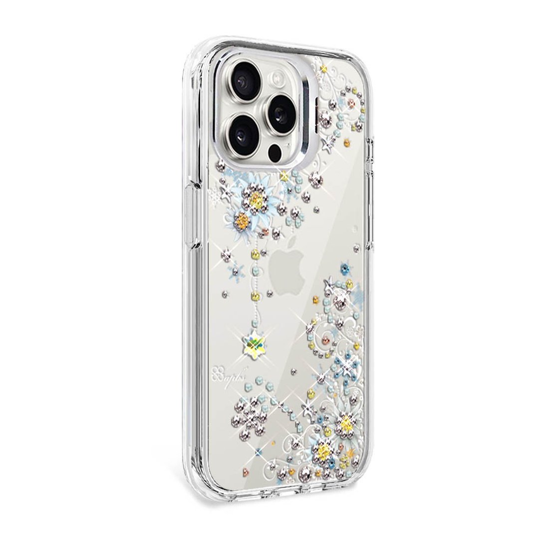 iPhone 全系列 防震双料隐形立架水晶彩钻手机壳-雪绒花 - 手机壳/手机套 - 其他材质 多色
