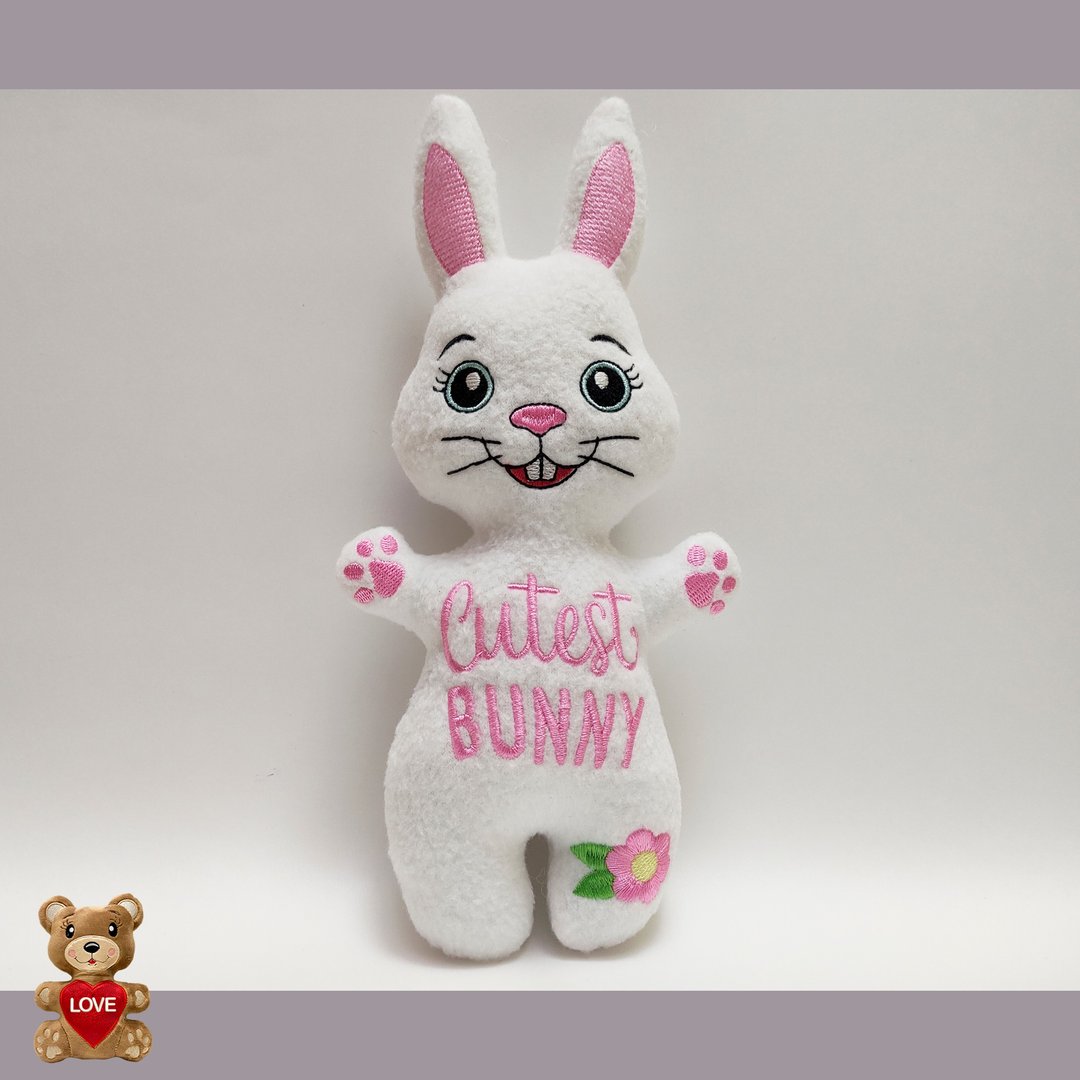 Personalised Bunny Easter Stuffed Toy ,Super cute personalised soft plush toy - 玩偶/公仔 - 其他金属 白色