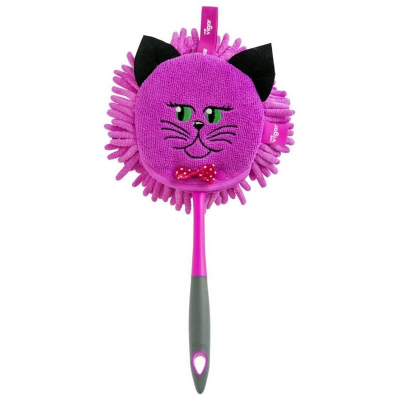西班牙品牌Vigar-Felix猫咪两用超细纤维除尘掸-粉紫猫 - 其他 - 棉 紫色