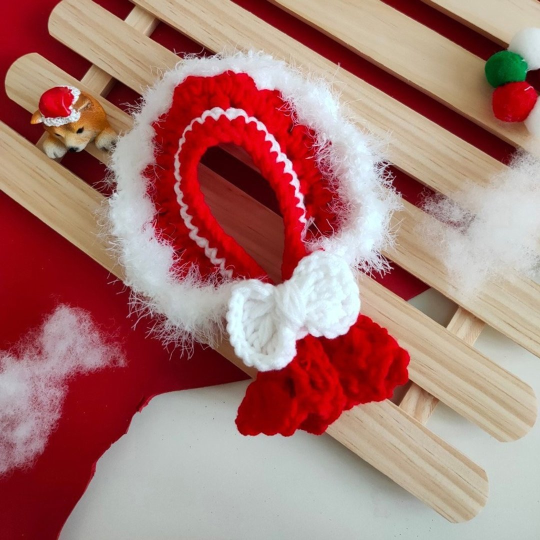 Christmas2020圣诞节限定-红精灵在雪地-宠物狗狗猫咪帽子/领巾 - 衣/帽 - 棉 红色