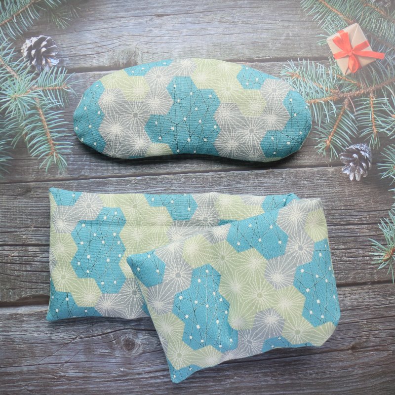 日本进口布【夏雪-蓝】热敷眼罩 万用 肩用热敷垫  多种香气 - 其他 - 棉．麻 绿色